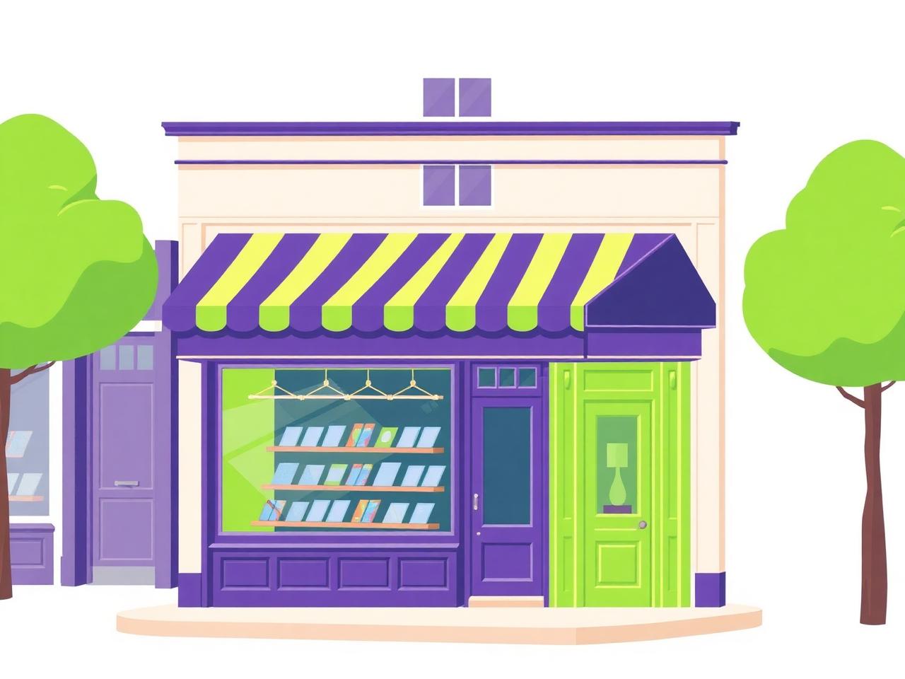 Illustration of a British shopfront reimagined as a TikTok Shop storefront
